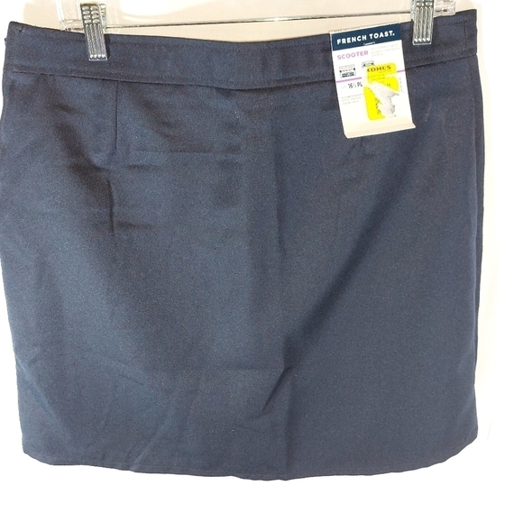 French Toast Girls' Two-Tab Scooter Skirt/Skort Navy 16 1/2 Plus School Uniform - Picture 3 of 9